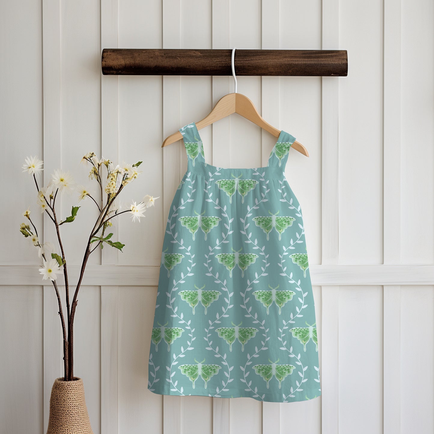 Whimsical Moth Seamless Pattern Digital File Green – Dreamy 12x12” PNG, 300 DPI, Commercial Use