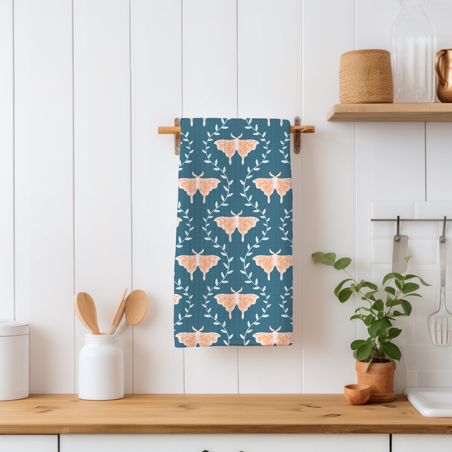 Whimsical Moth Seamless Pattern Digital File Blue – Dreamy 12x12” PNG, 300 DPI, Commercial Use