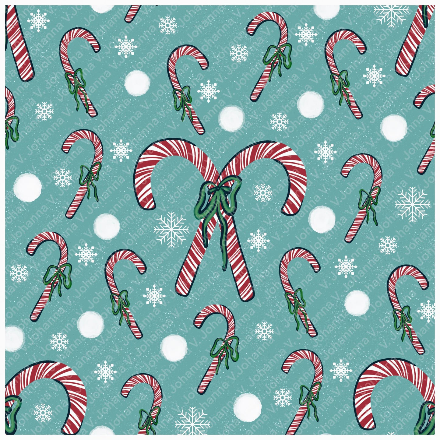 Christmas Basset Hound Seamless Pattern Bundle Blue Green | Ornaments, Lights, Gifts & Candy Canes | 12x12” PNGs | Digital Download