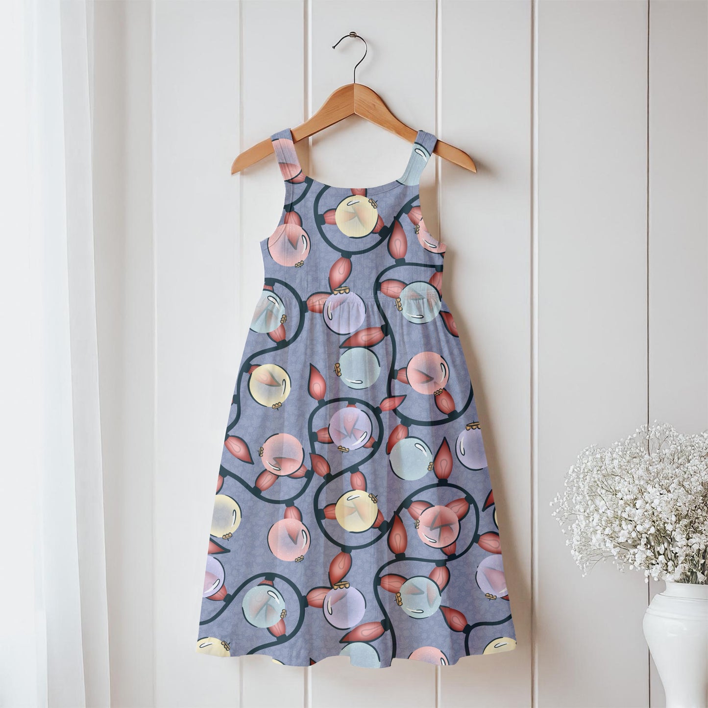 Christmas Ornaments & Lights Seamless Pattern Purple | Holiday Digital Design | 12x12β PNG