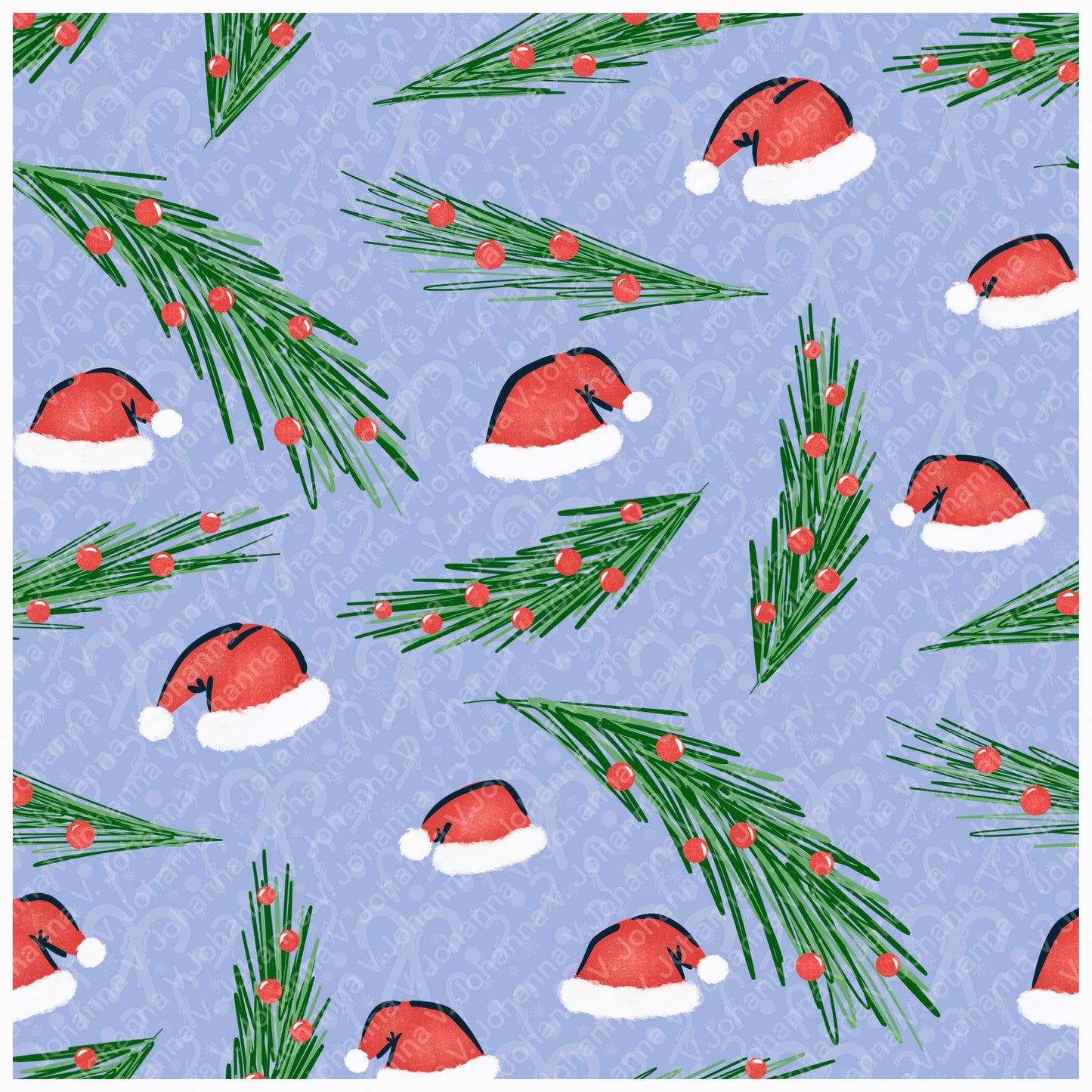 Christmas Basset Hound Seamless Pattern Bundle Purple | Ornaments, Lights, Gifts & Candy Canes | 12x12” PNGs | Digital Download