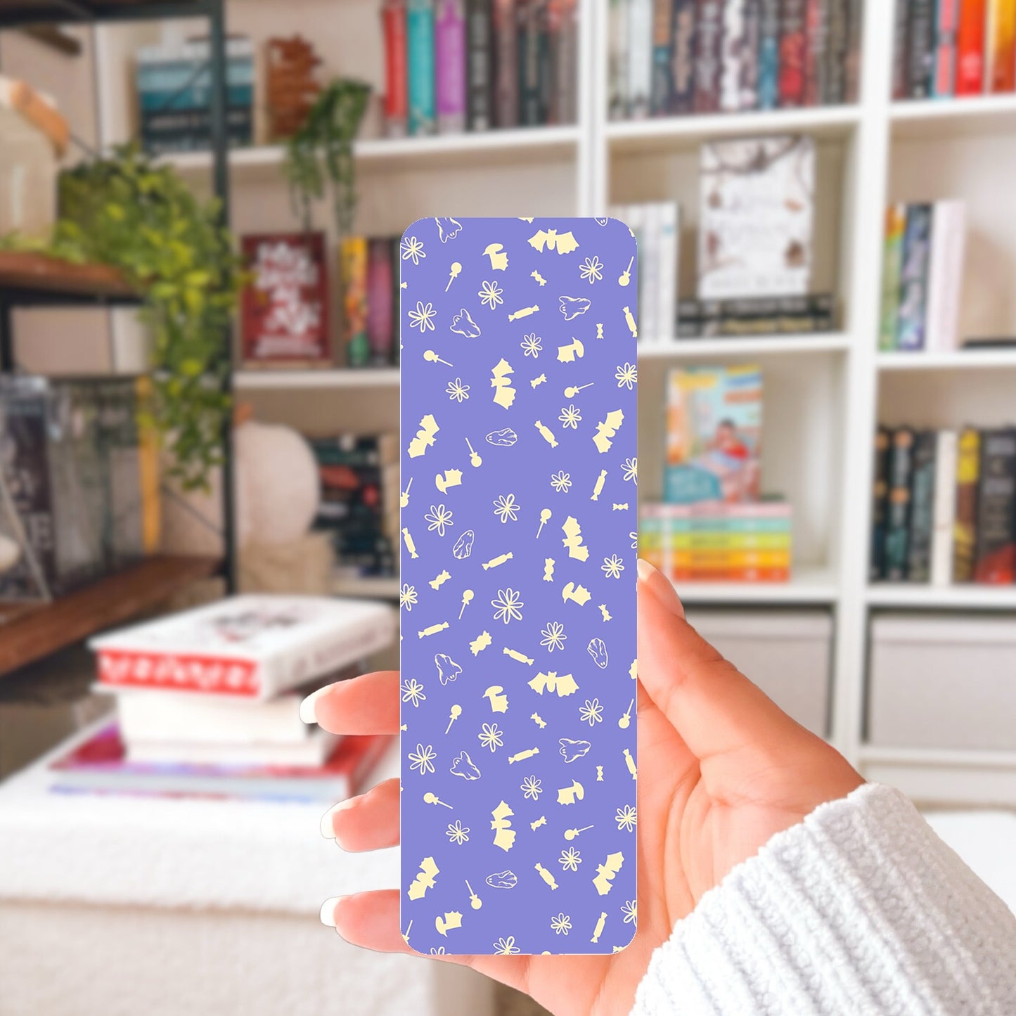 Cute Halloween Printable Bookmark with Bats, Ghosts & Candy β Digital Download | 2 PDF Files, 2x7β at 300 DPI | Commercial Use