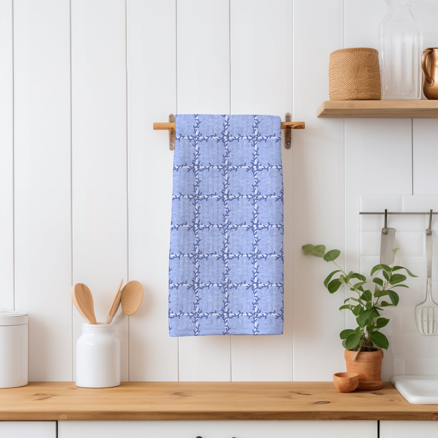 Whimsical Tiles & Botanicals Seamless Pattern Purple | Digital Paper PNG 12β x 12β 300 DPI