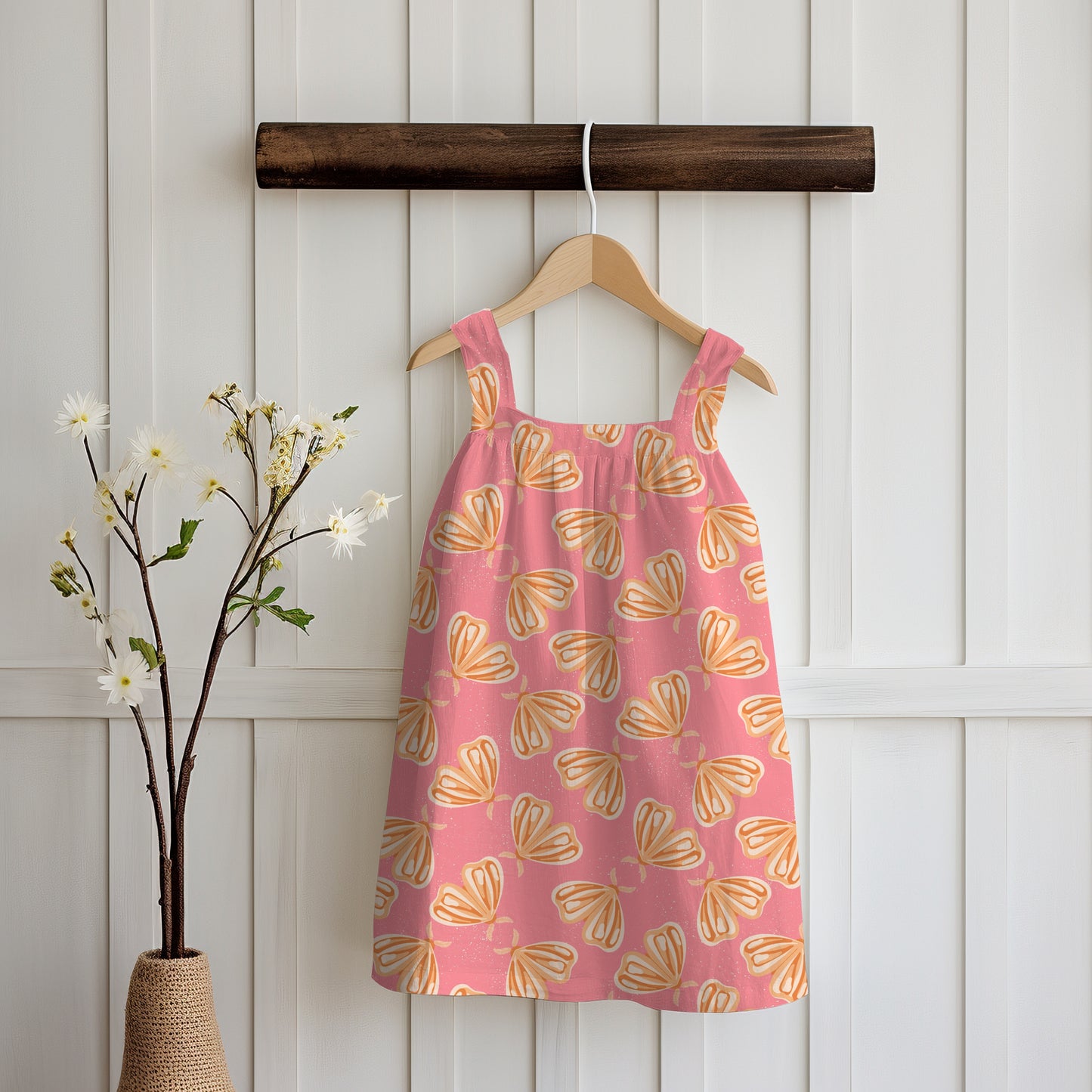 Whimsical Moths Seamless Pattern Pink | Digital Paper PNG 12” x 12” 300 DPI