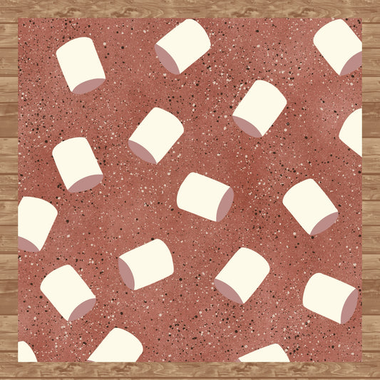 Hot Cocoa & Marshmallows Seamless Pattern – Cozy Winter Digital PNG Background