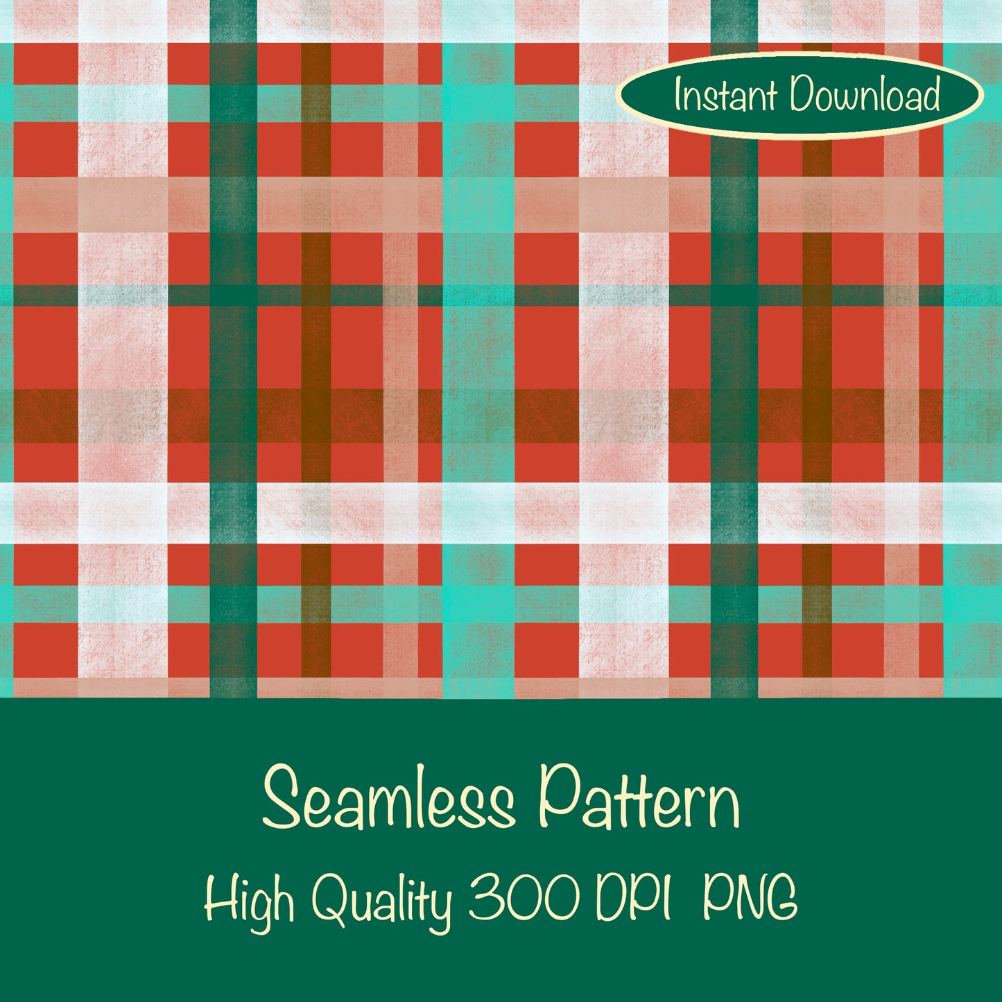Classic Plaid Seamless Pattern Seasonal | Digital Paper PNG | Tartan Check Design | 12β x 12β 300 DPI Commercial Use