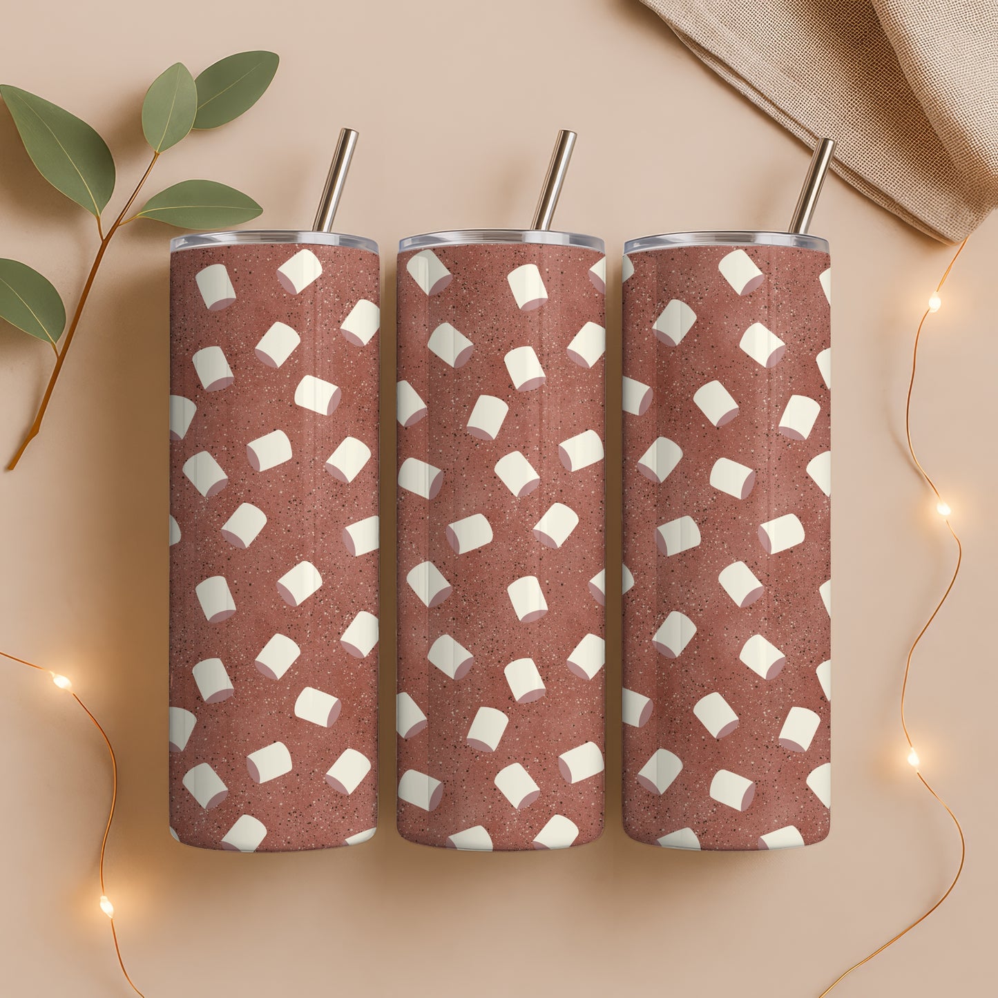 Hot Cocoa 20 oz Tumbler Wrap β Cozy Winter Mug Print PNG | Digital 9.25β x 8.20β
