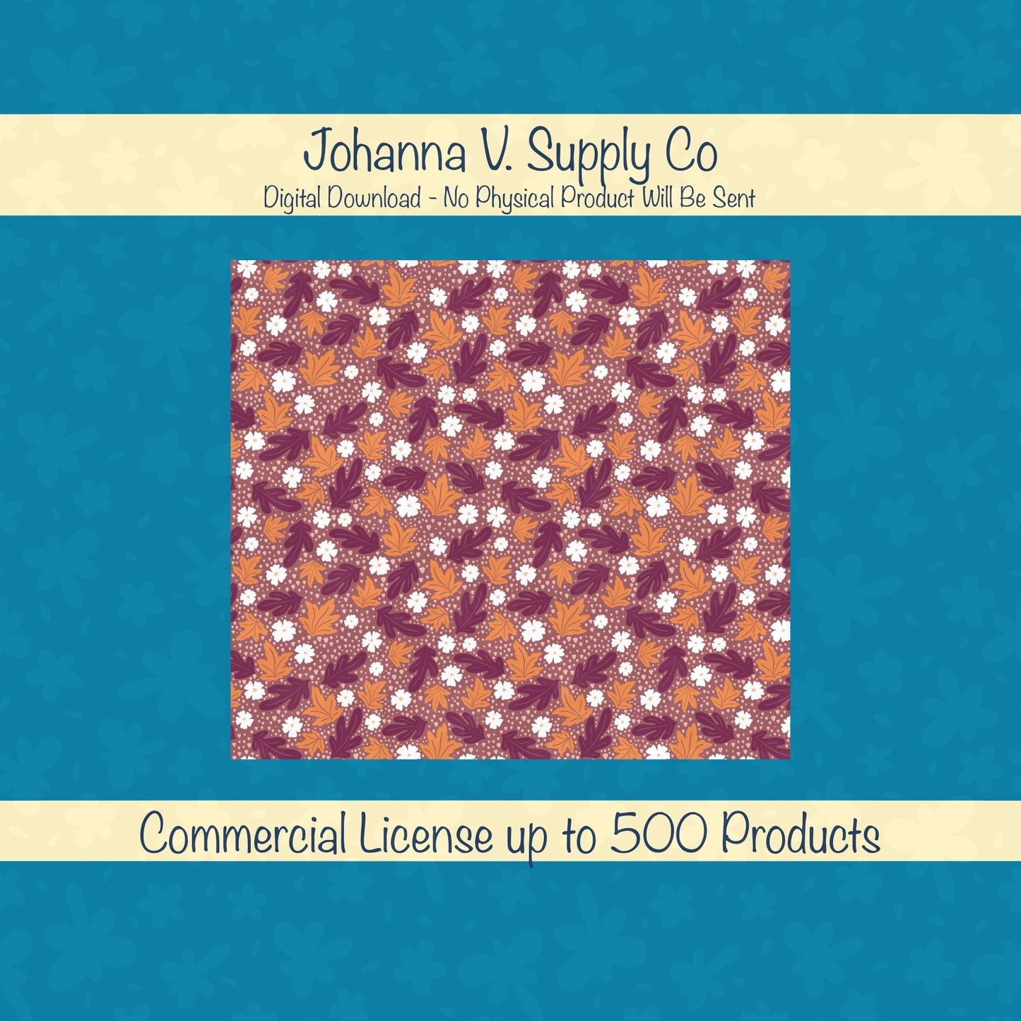 Fall Floral 20 oz Tumbler Wrap Dark β Cozy Autumn Flowers Digital PNG 9.25β x 8.20β