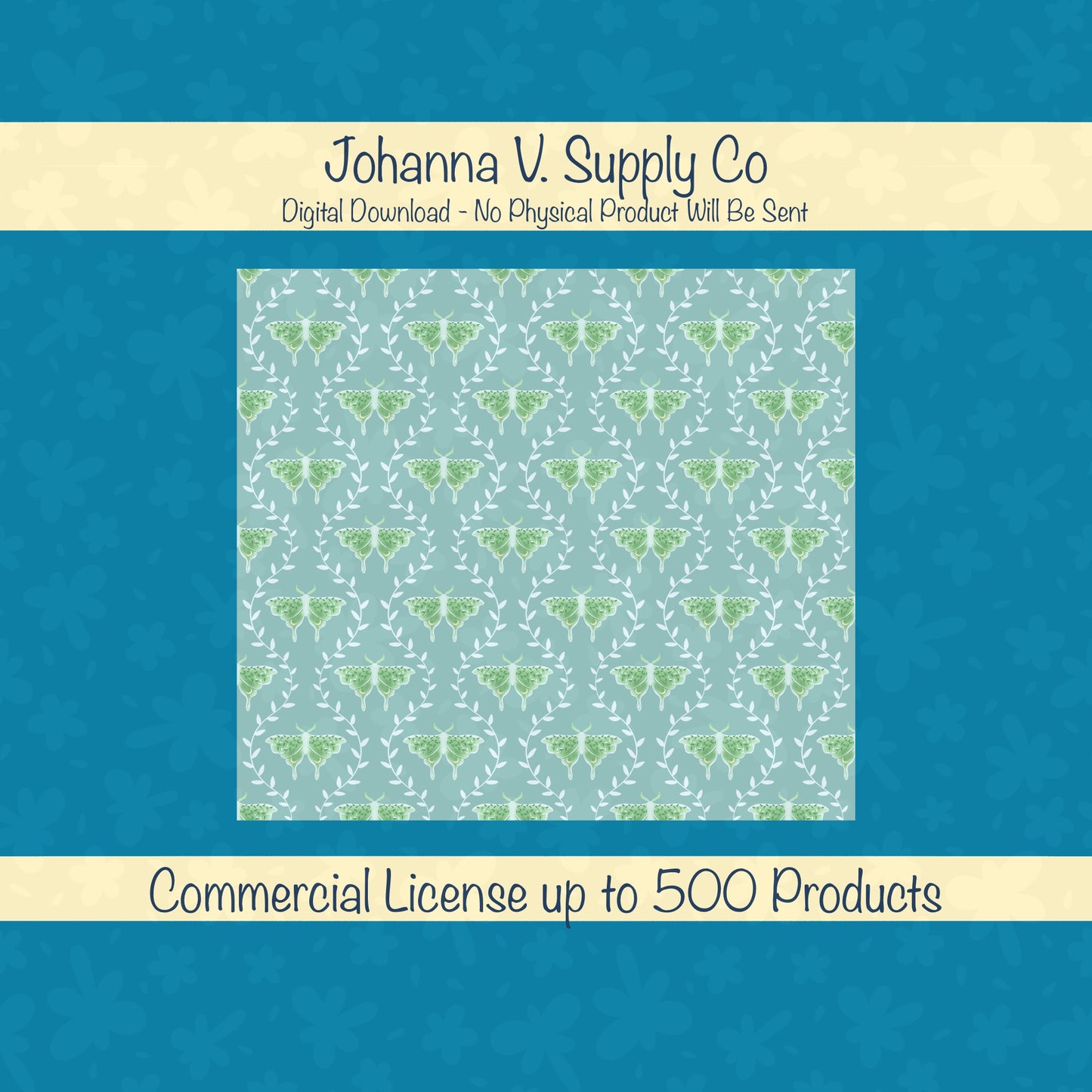 Dreamy Moths Tumbler Wrap  Green β Digital 9.25β x 8.20β PNG File