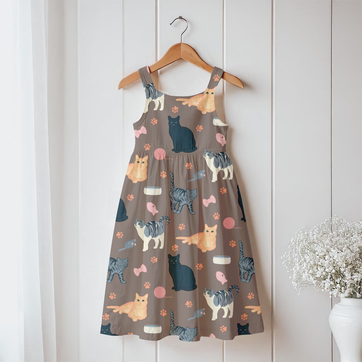 Cat Seamless Pattern Brown β Whimsical Feline Digital Design PNG | 12β x 12β 300 DPI