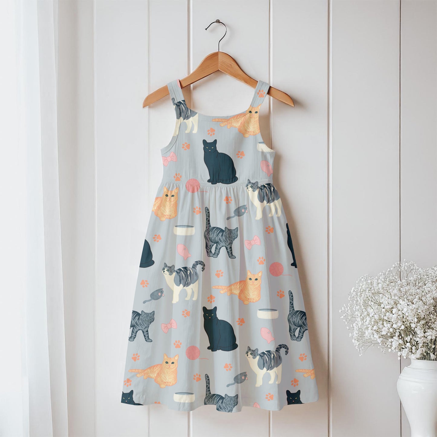 Cat Seamless Pattern Light Grey β Whimsical Feline Digital Design PNG | 12β x 12β 300 DPI