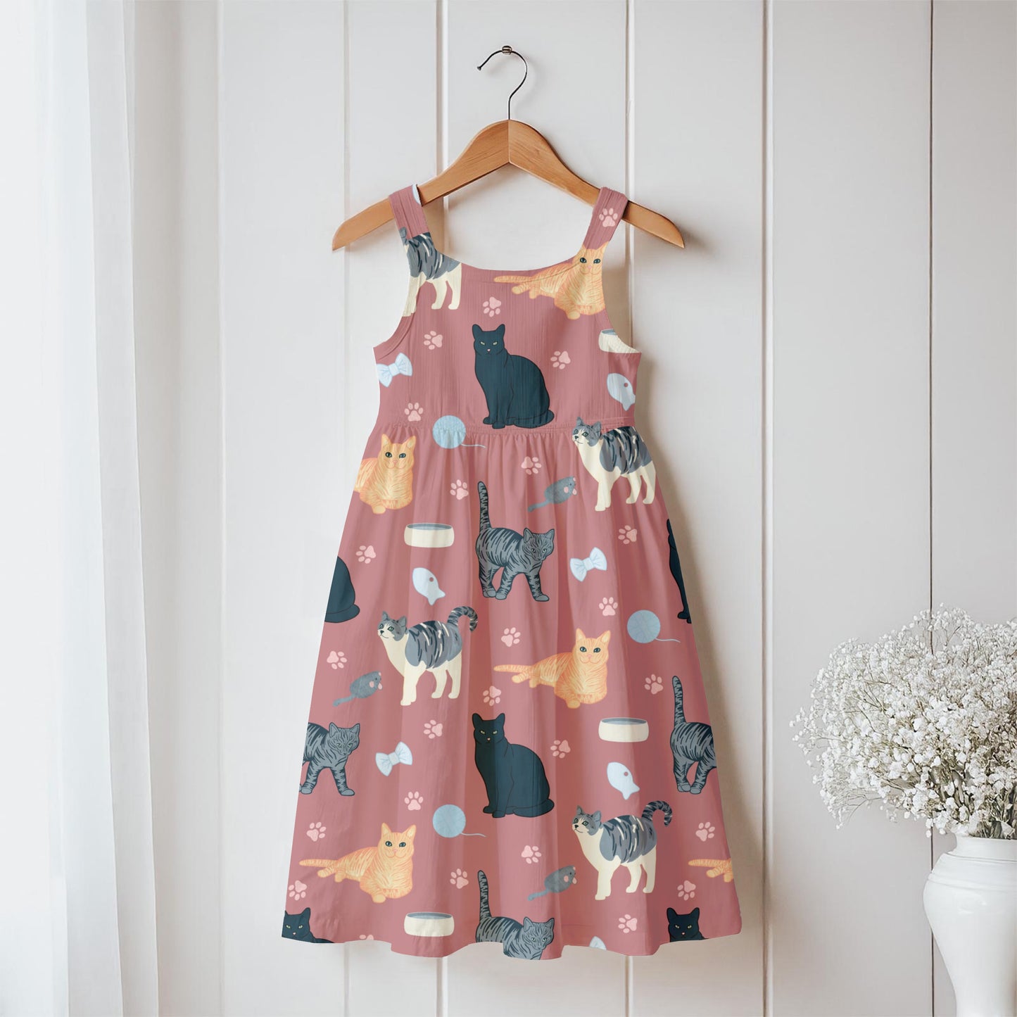 Cat Seamless Pattern Mauve β Whimsical Feline Digital Design PNG | 12β x 12β 300 DPI