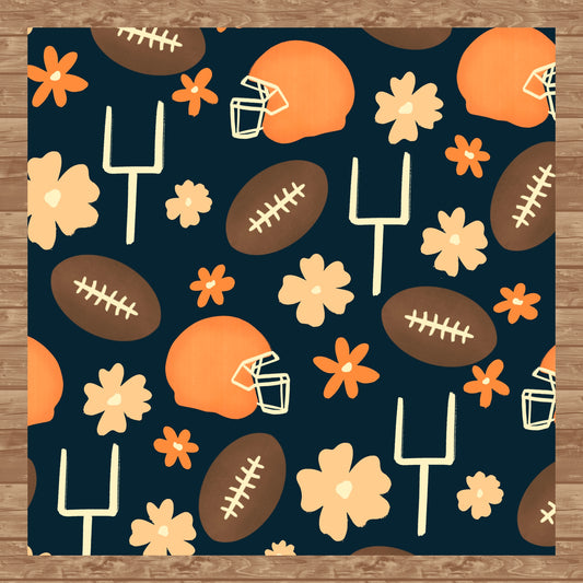 Football Seamless Pattern Dark | 12x12 PNG Digital Download | Sports Themed Background Design