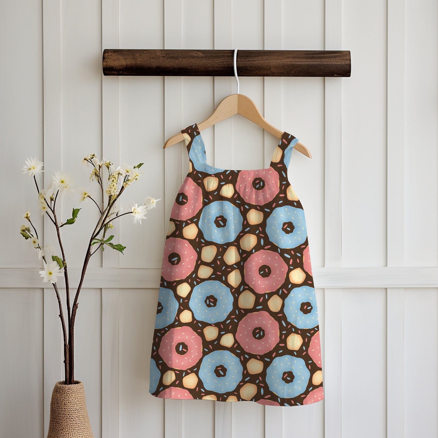 Donut Seamless Pattern Brown | Sweet Dessert Digital Background | 12x12 PNG Download