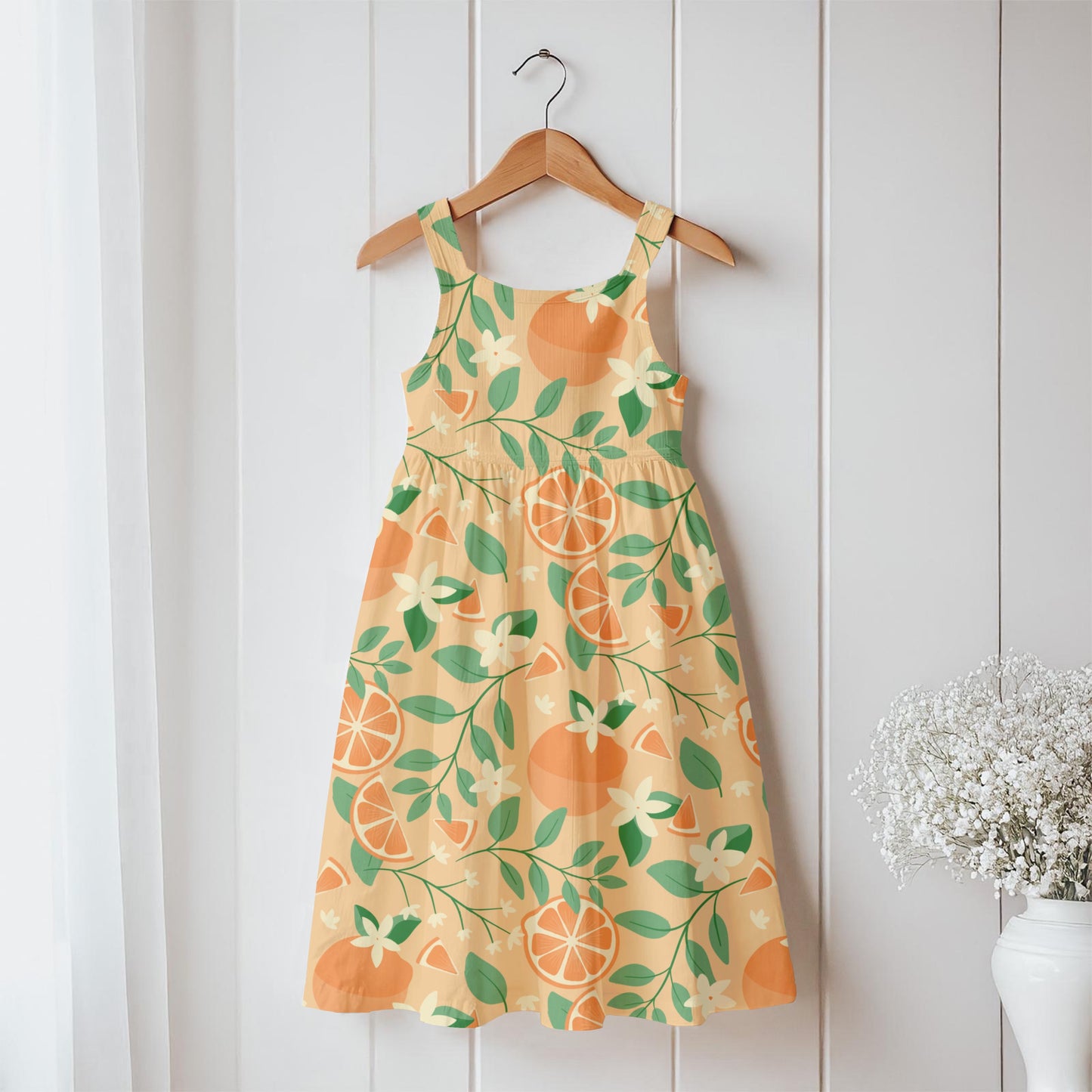 Botanical Orange Blossom Seamless Pattern Orange | 12x12 PNG Digital Download | Citrus Floral Design