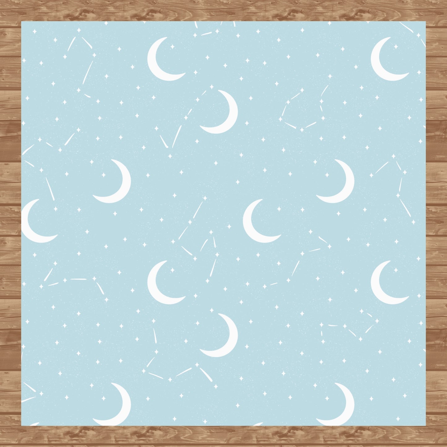Moon & Constellation Seamless Pattern Blue | Celestial Digital Design | 12x12 PNG Download