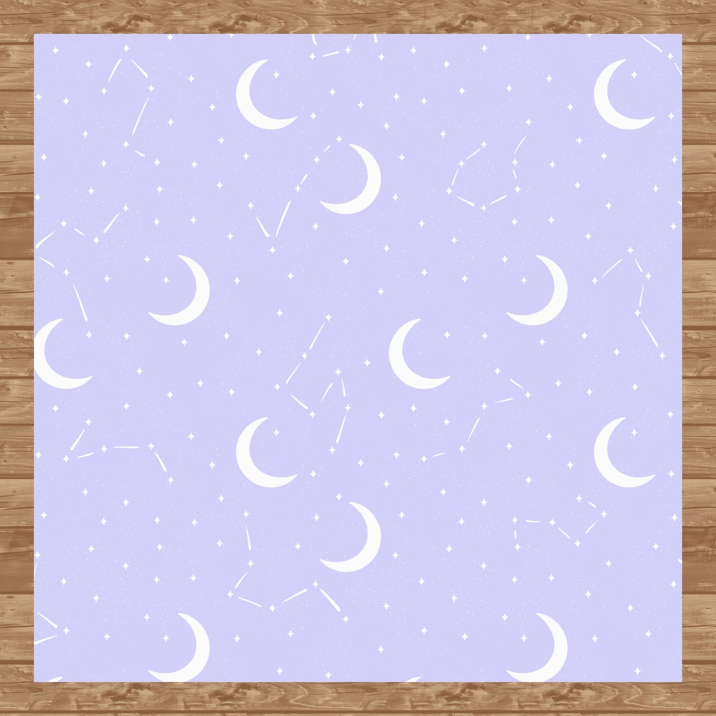 Moon & Constellation Seamless Pattern Light Purple | Celestial Digital Design | 12x12 PNG Download