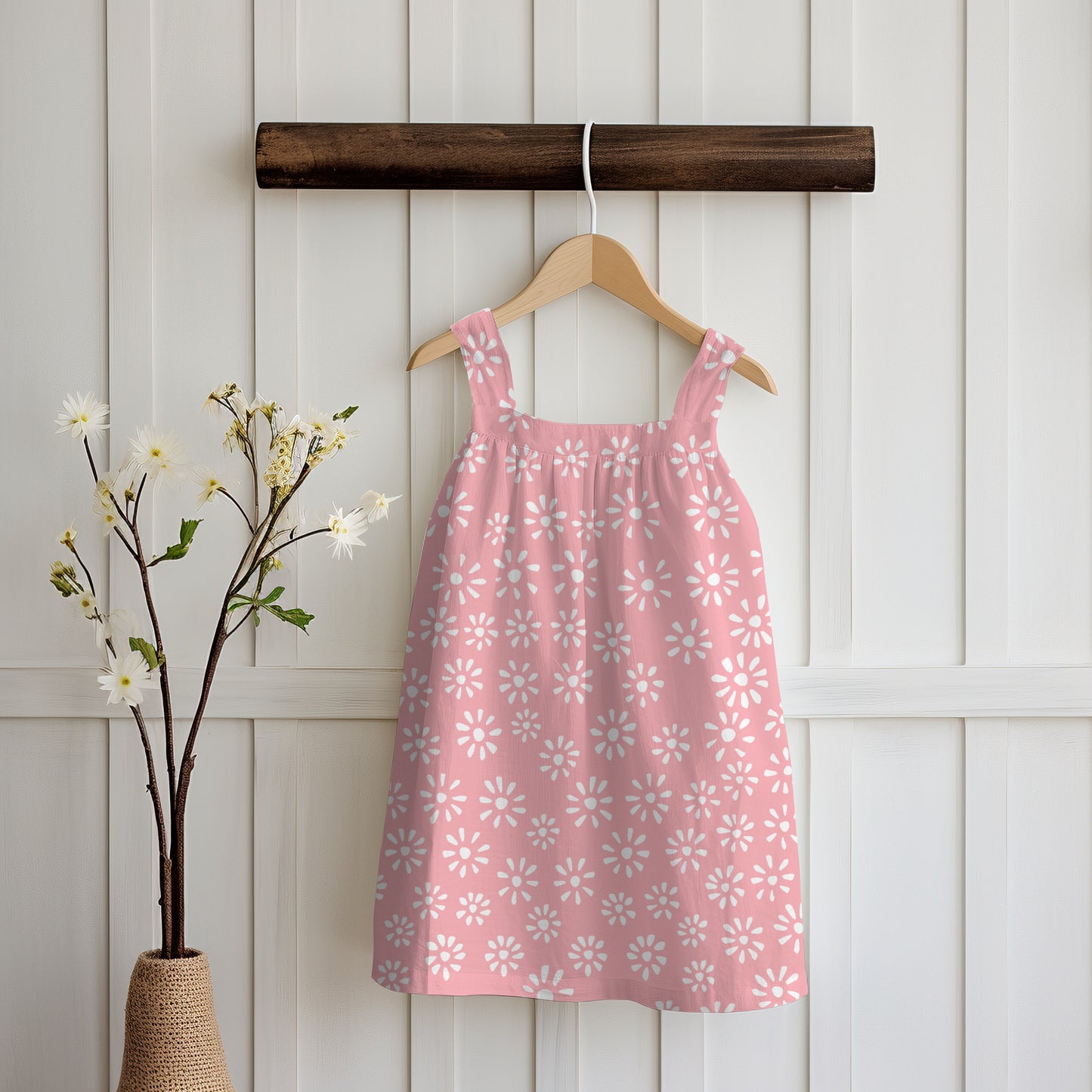 Cute Drawn Daisy Seamless Pattern Pink | Floral Digital Download | 12x12 PNG