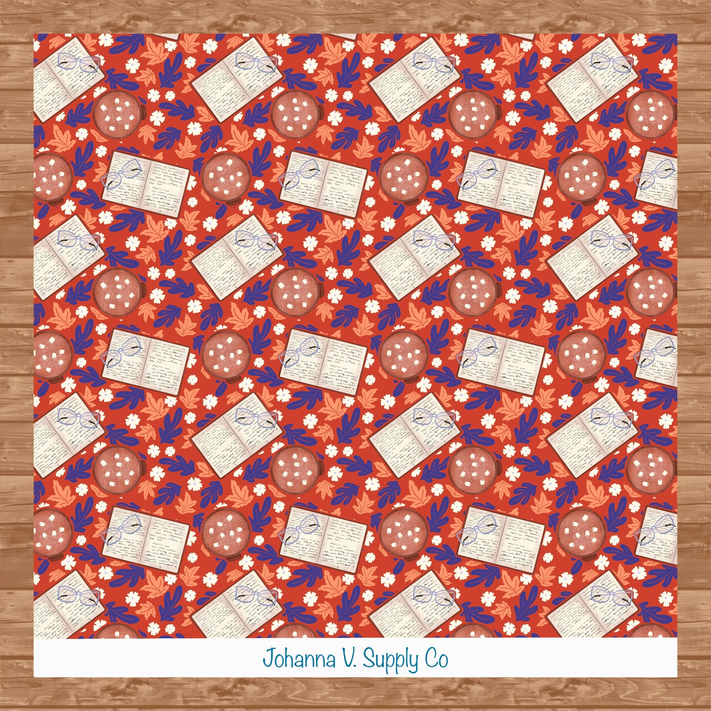 Fall Digital Paper Pack | Hot Cocoa, Books, Plaid & Botanicals | Cozy Autumn Scrapbook Backgrounds