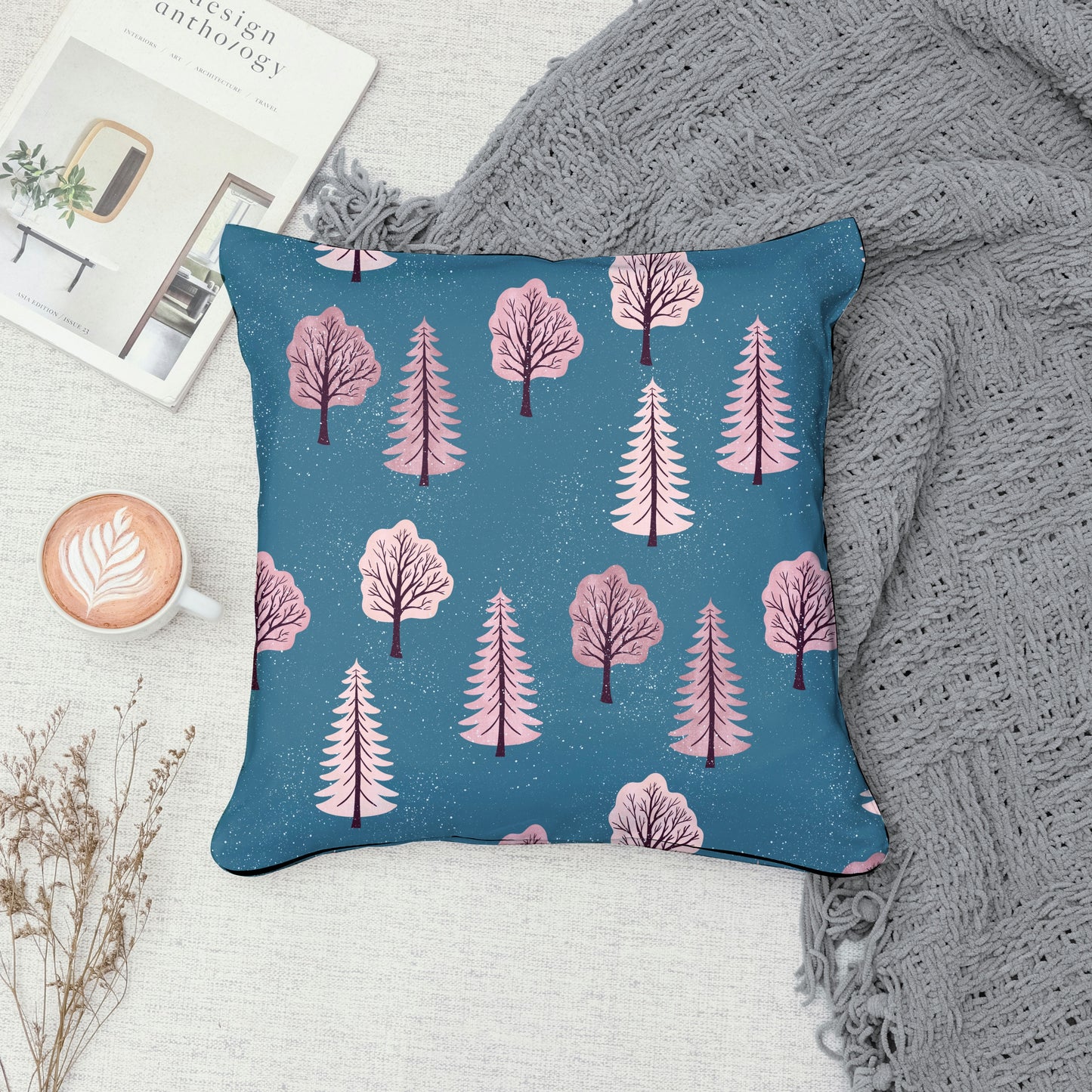 Whimsical Winter Seamless Pattern Bundle Pink | Polar Bears, Mountains, Trees & Florals | Cozy Winter Designs for Commercial Use