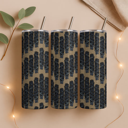 Witchy Mystic Tumbler Wrap Bundle Gold | Sage, Gemstones & Doodle Flowers | 9.25”x8.20” PNG Digital Download