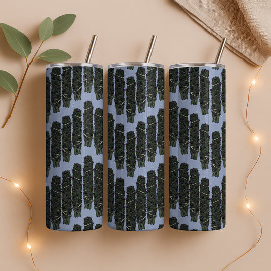 Witchy Mystic Tumbler Wrap Bundle Purple | Sage, Gemstones & Doodle Flowers | 9.25”x8.20” PNG Digital Download