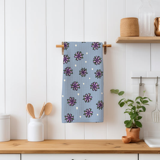 Mystic Witchy Floral Seamless Pattern Blue | Doodle Flower Digital Design | 12x12โ PNG 300 DPI | Commercial Use Pattern