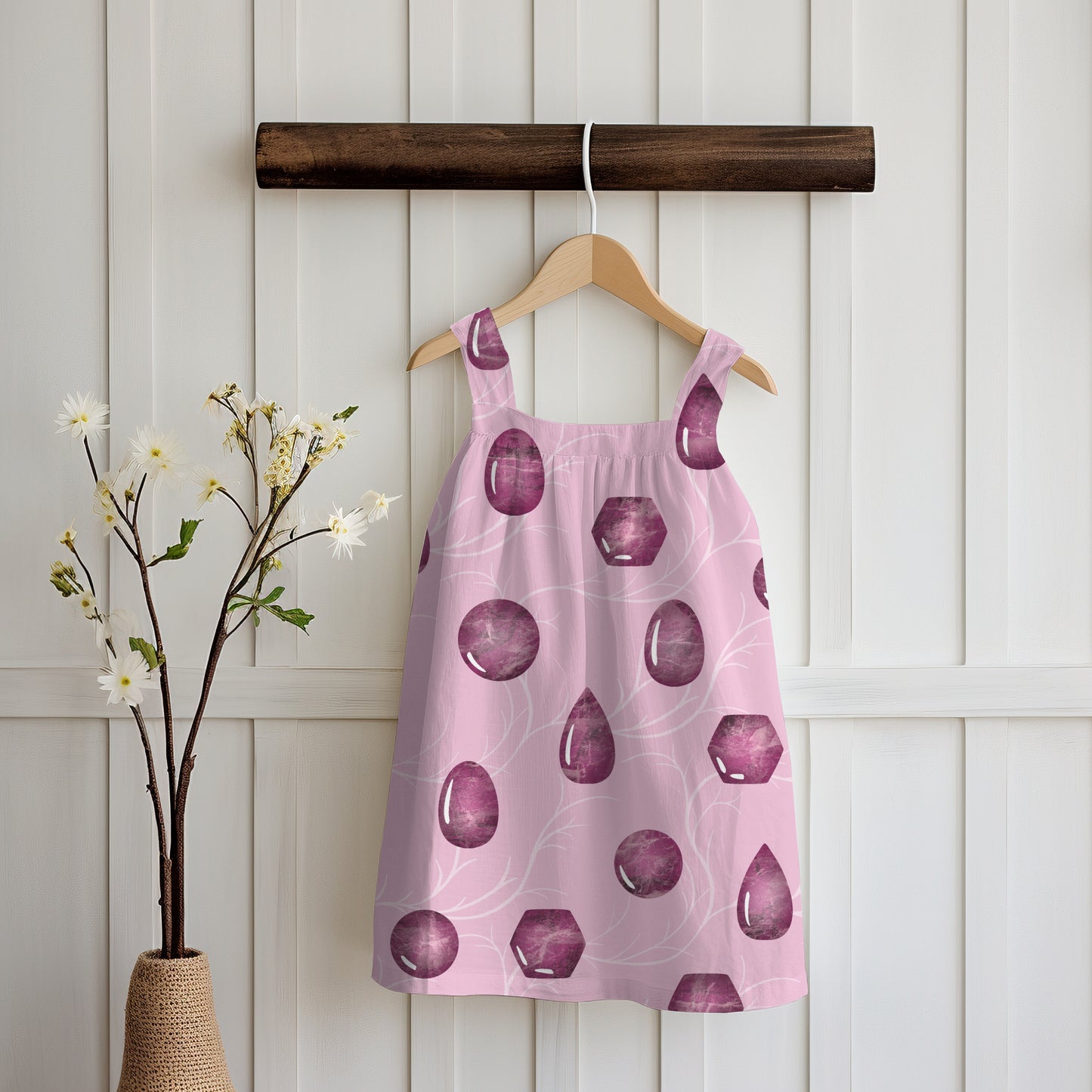 Mystic Witchy Gemstones Seamless Pattern Pink | Magical Crystal Digital Design | PNG 12x12” 300 DPI