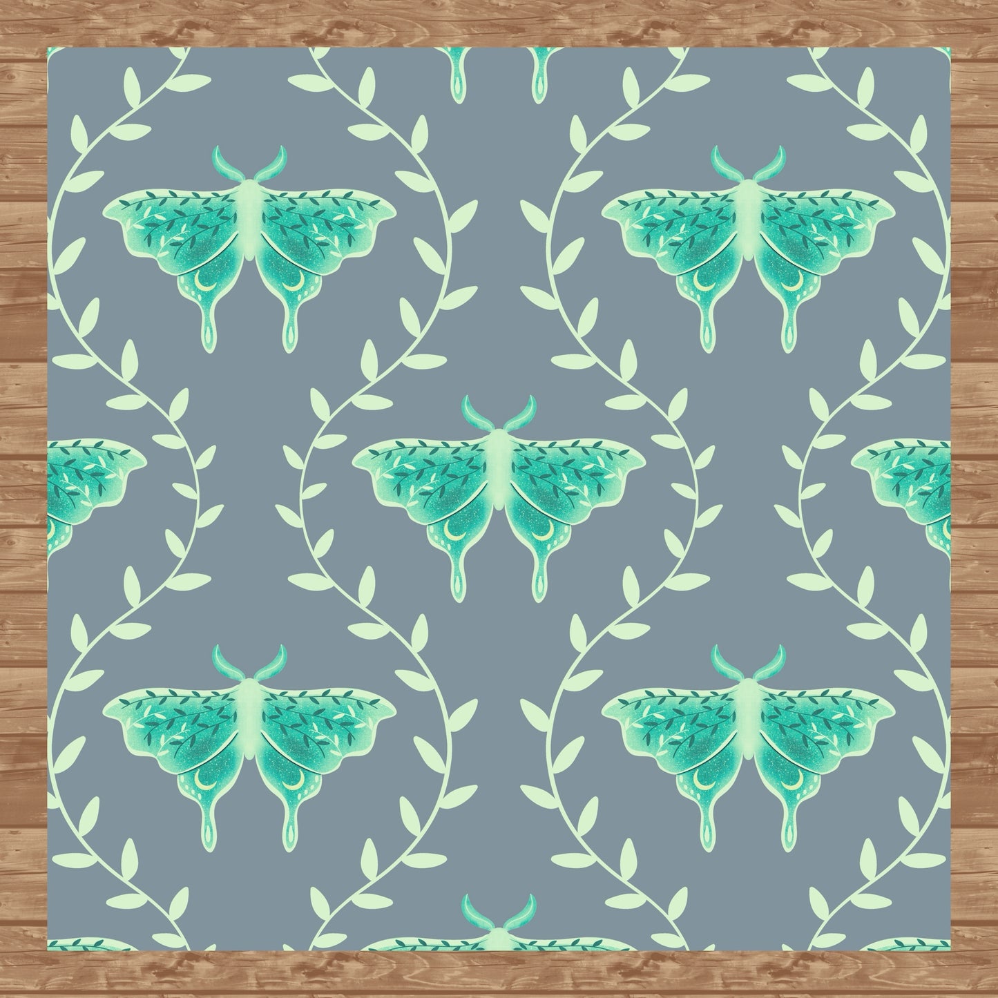 Whimsical Moth Seamless Pattern Digital File Grey – Dreamy 12x12” PNG, 300 DPI, Commercial Use