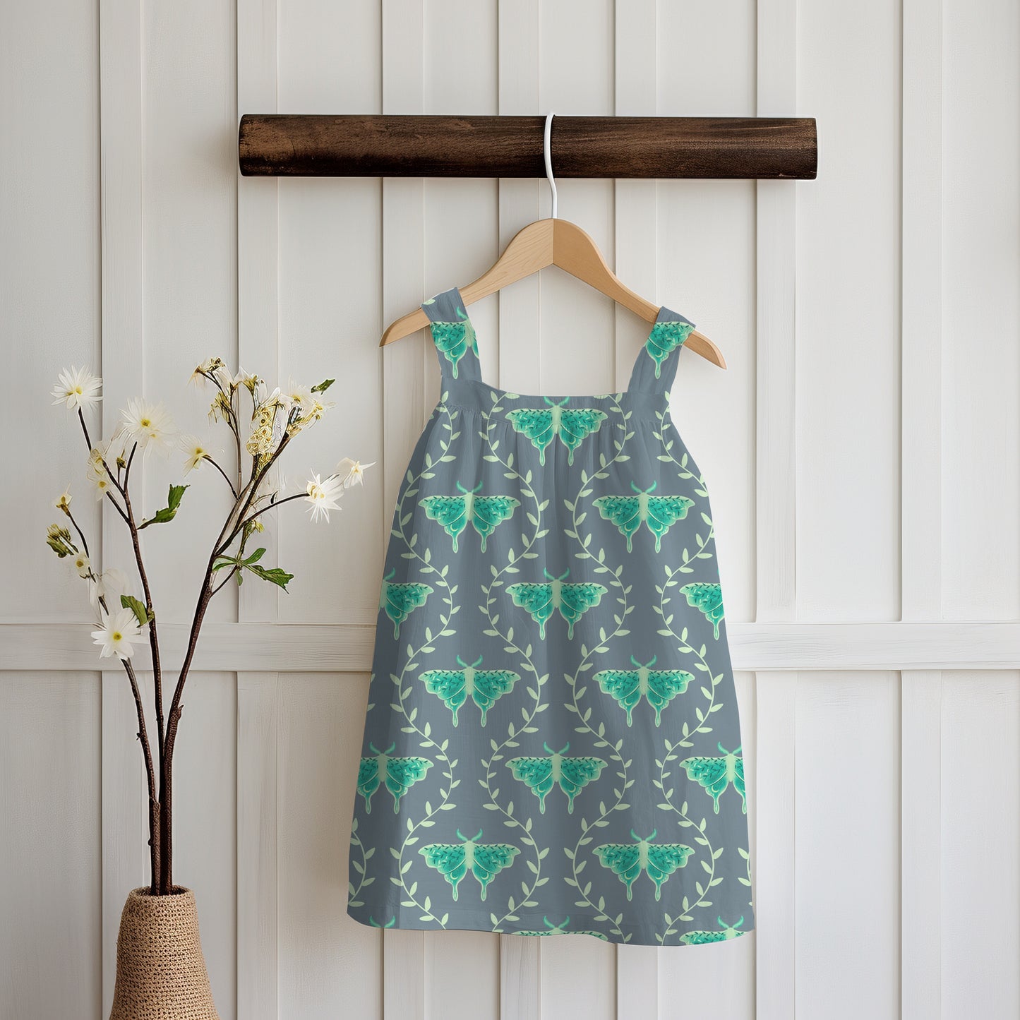 Whimsical Moth Seamless Pattern Digital File Grey – Dreamy 12x12” PNG, 300 DPI, Commercial Use