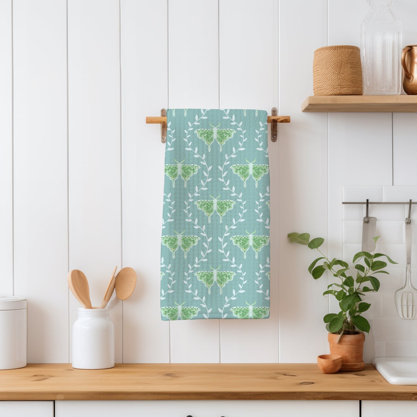 Whimsical Moth Seamless Pattern Digital File Green – Dreamy 12x12” PNG, 300 DPI, Commercial Use