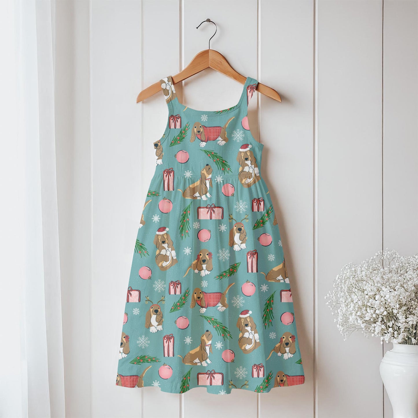 Christmas Basset Hound Seamless Pattern Blue Green | Holiday Dog Print | 12x12” PNG Digital Download Christmas Basset Hound Seamless Pattern | Holiday Dog Print | 12x12” PNG Digital Download