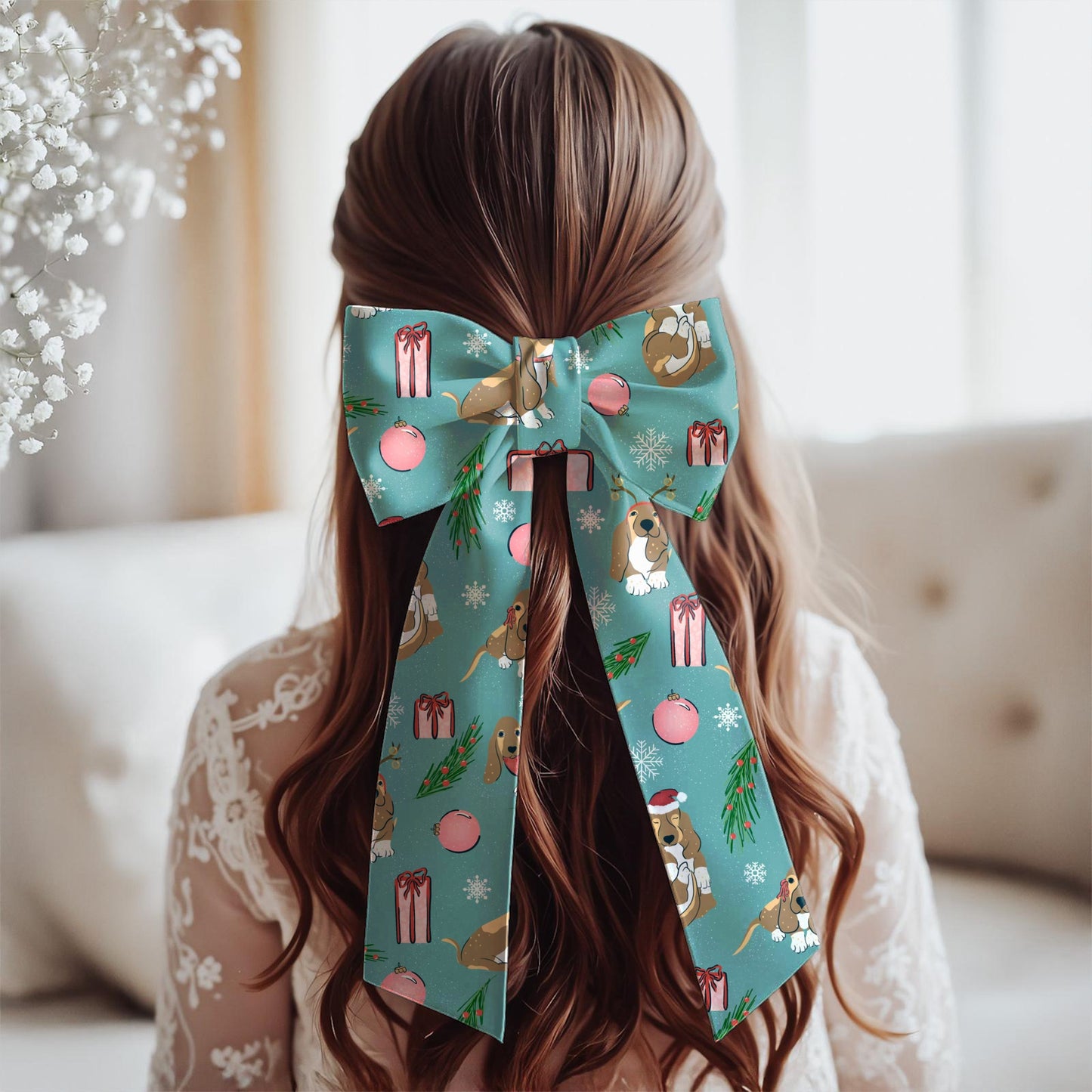 Christmas Basset Hound Seamless Pattern Blue Green | Holiday Dog Print | 12x12” PNG Digital Download Christmas Basset Hound Seamless Pattern | Holiday Dog Print | 12x12” PNG Digital Download