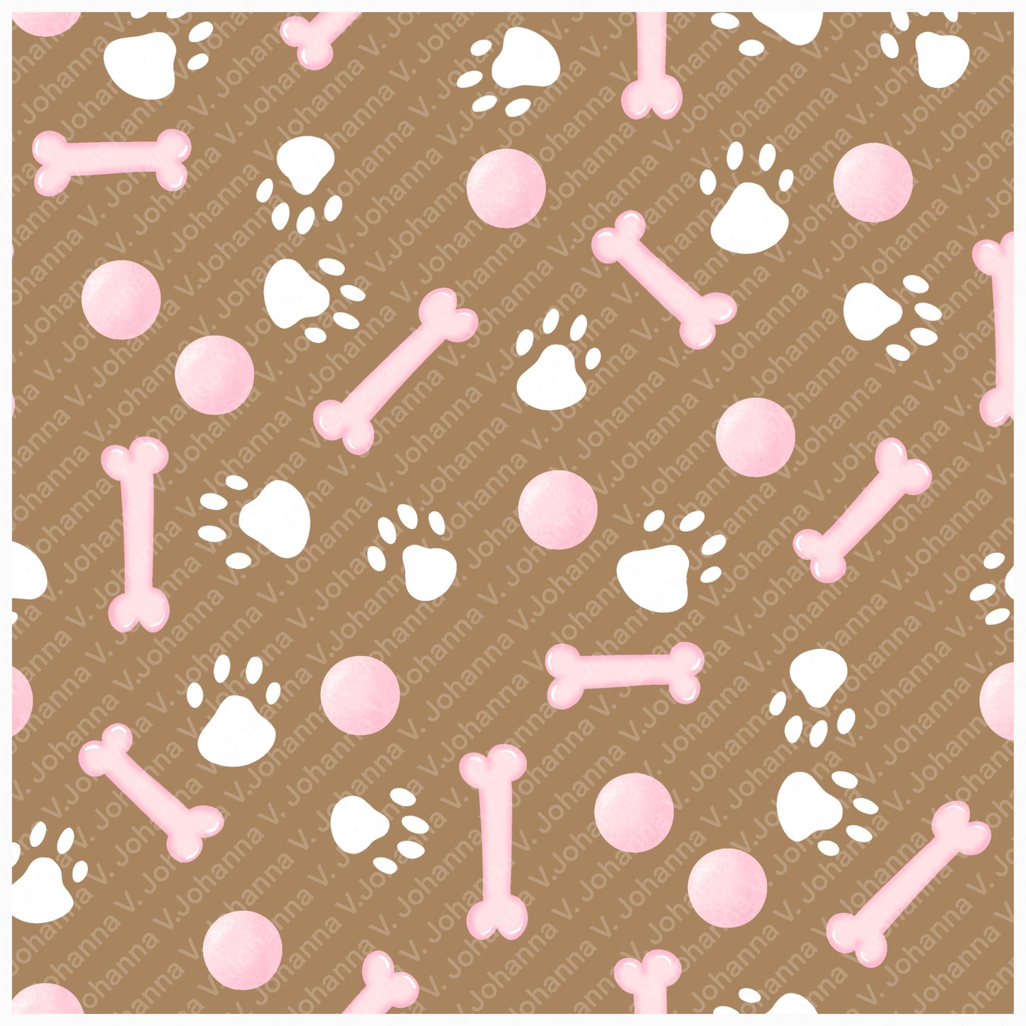 Basset Hound Seamless Pattern Bundle Pink | Florals, Botanicals & Dog Toys | 12x12” PNGs | Digital Download