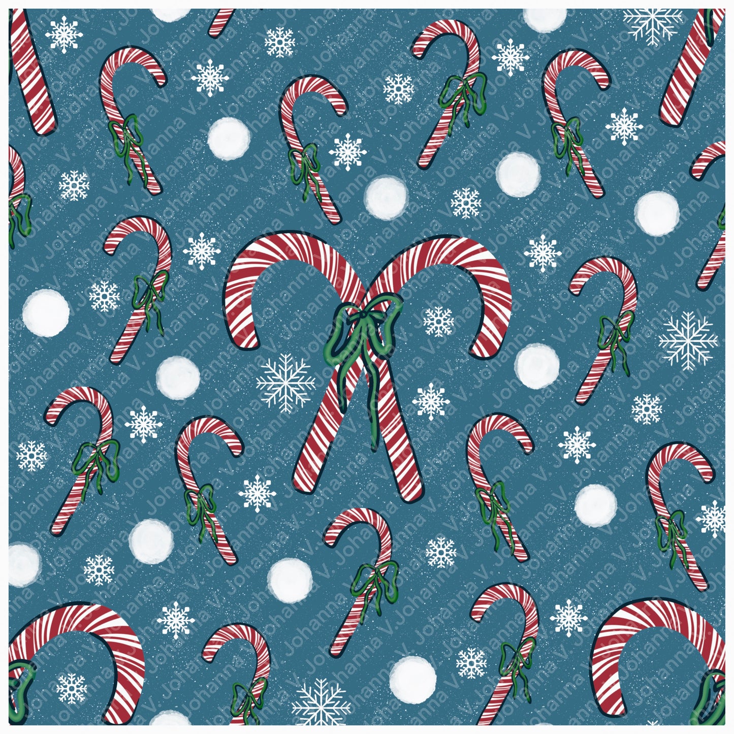 Christmas Basset Hound Seamless Pattern Bundle Blue | Ornaments, Lights, Gifts & Candy Canes | 12x12” PNGs | Digital Download