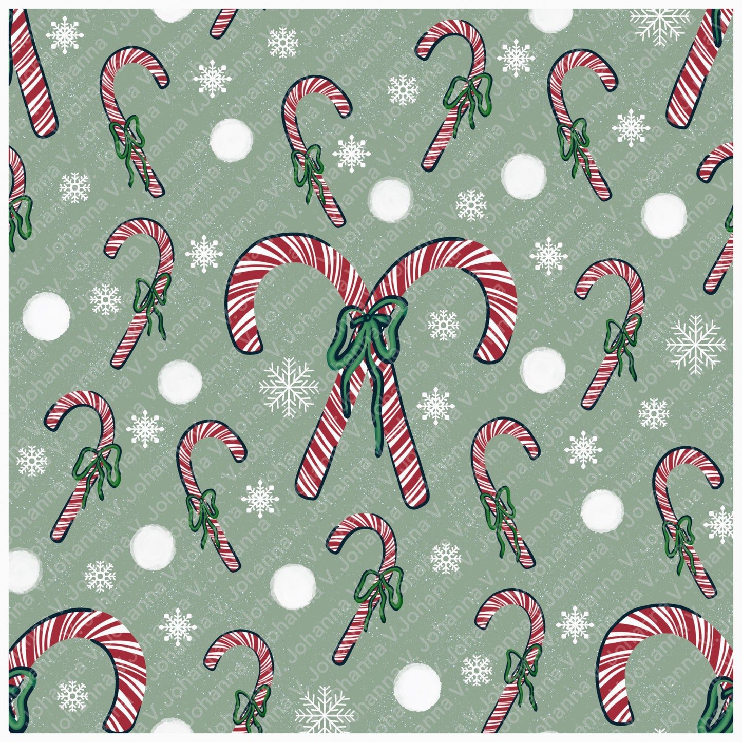 Christmas Basset Hound Seamless Pattern Bundle Green | Ornaments, Lights, Gifts & Candy Canes | 12x12” PNGs | Digital Download