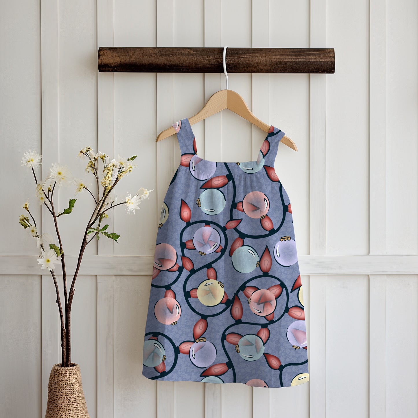 Christmas Ornaments & Lights Seamless Pattern Purple | Holiday Digital Design | 12x12” PNG