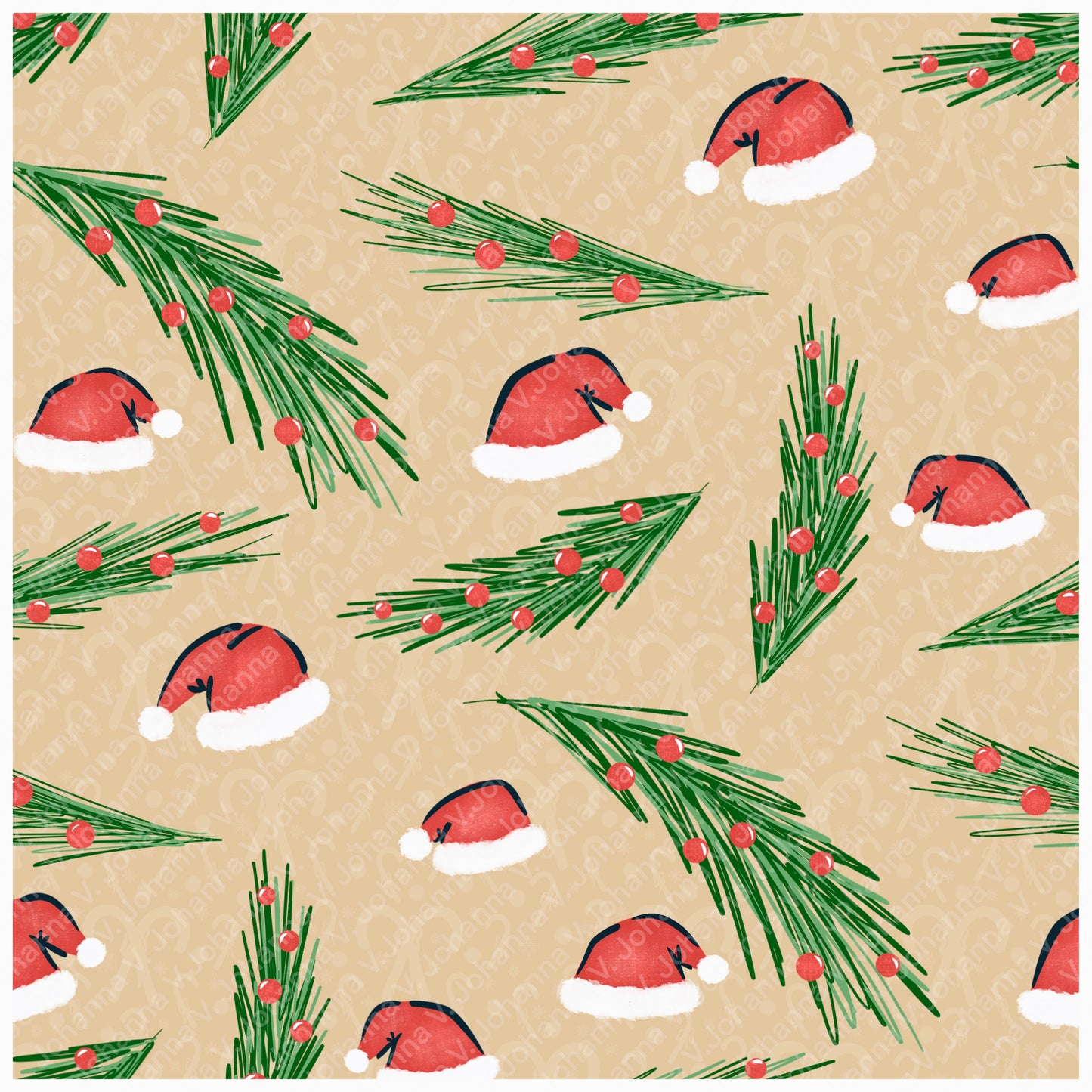 Christmas Basset Hound Seamless Pattern Bundle Green | Ornaments, Lights, Gifts & Candy Canes | 12x12” PNGs | Digital Download