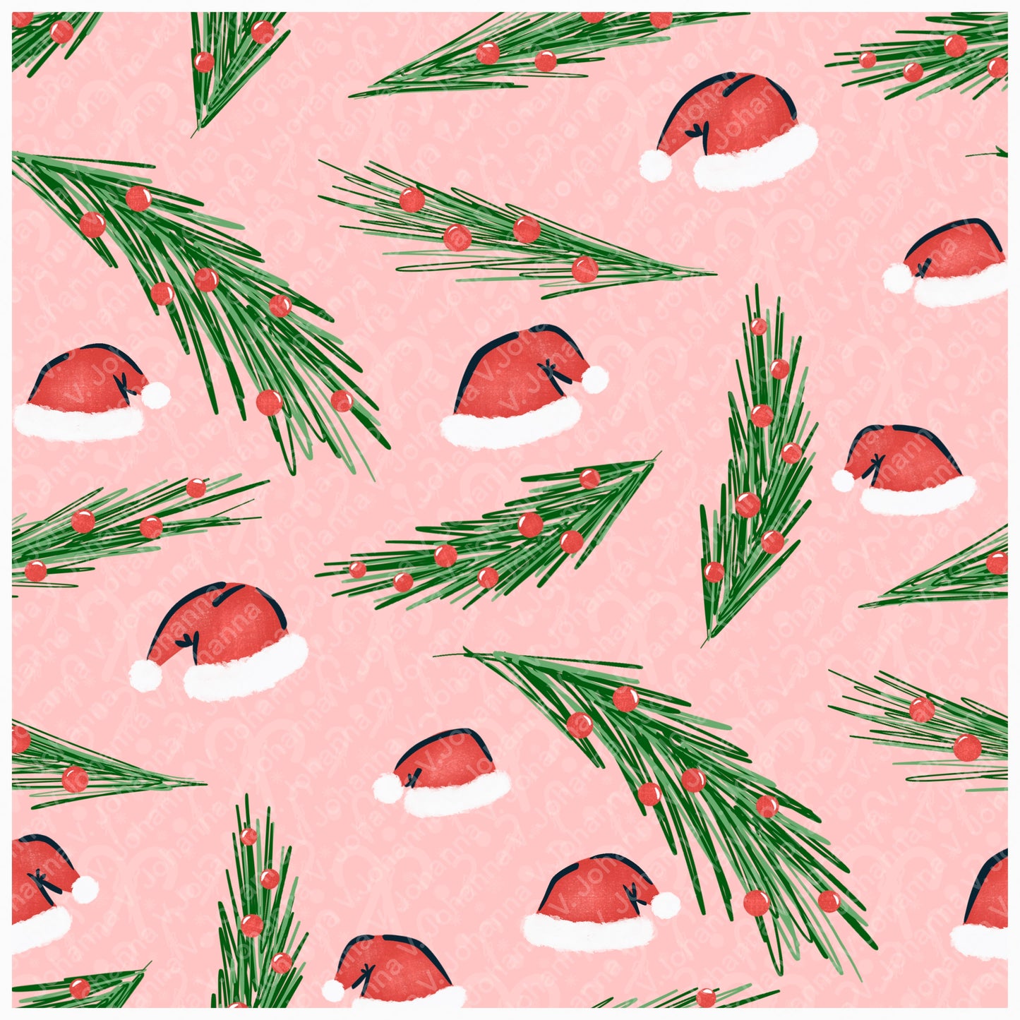 Christmas Basset Hound Seamless Pattern Bundle Blue Green | Ornaments, Lights, Gifts & Candy Canes | 12x12” PNGs | Digital Download