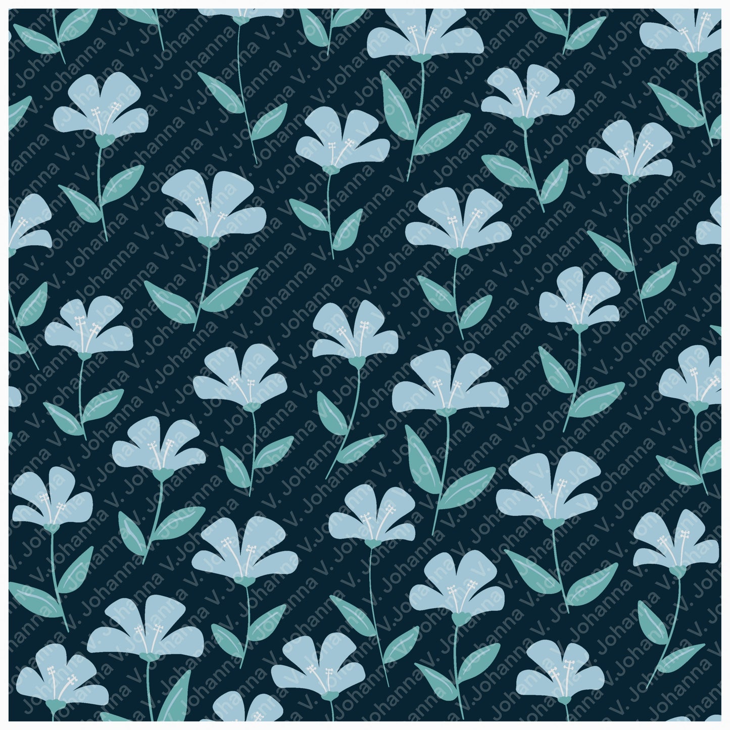 Basset Hound Seamless Pattern Bundle Blue Green | Florals, Botanicals & Dog Toys | 12x12” PNGs | Digital Download