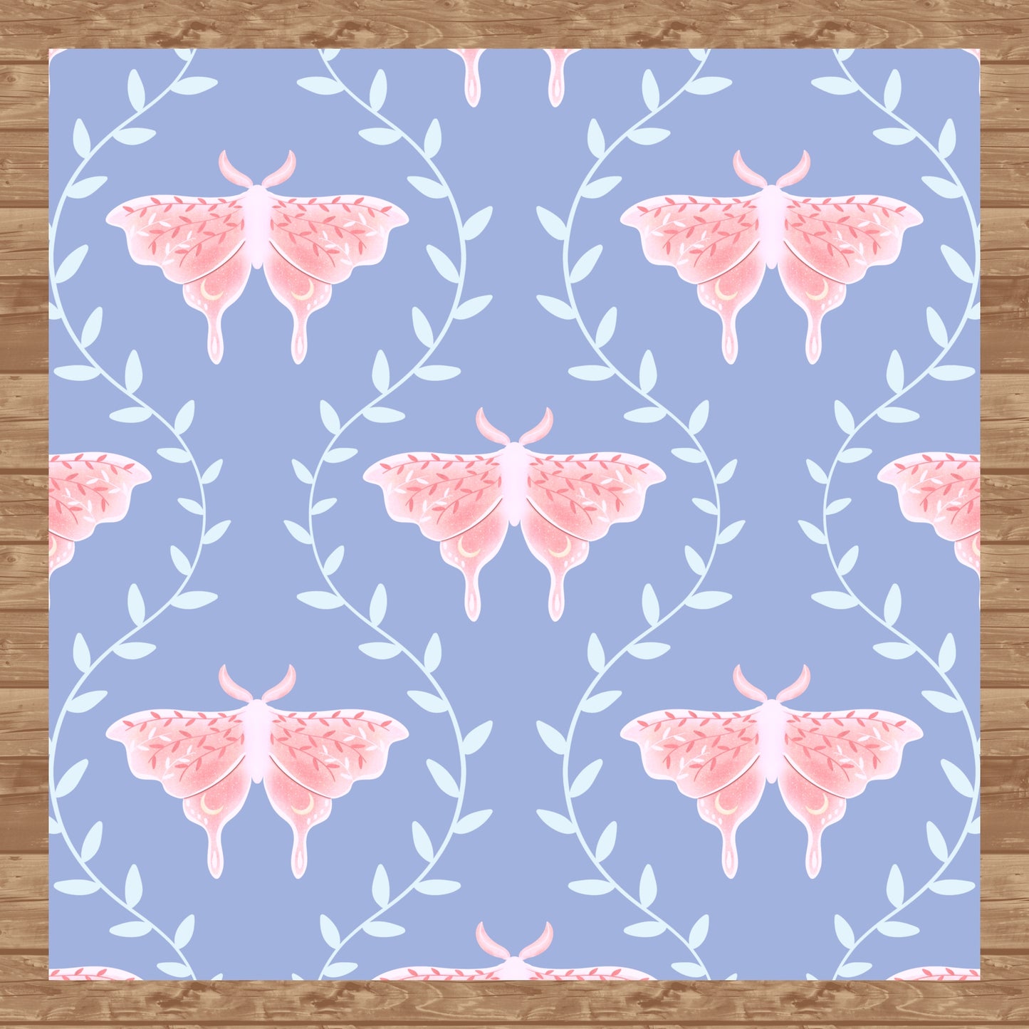 Whimsical Moth Seamless Pattern Digital File – Dreamy 12x12” PNG, 300 DPI, Commercial Use