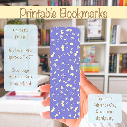 Cute Halloween Printable Bookmark with Bats, Ghosts & Candy – Digital Download | 2 PDF Files, 2x7” at 300 DPI | Commercial Use