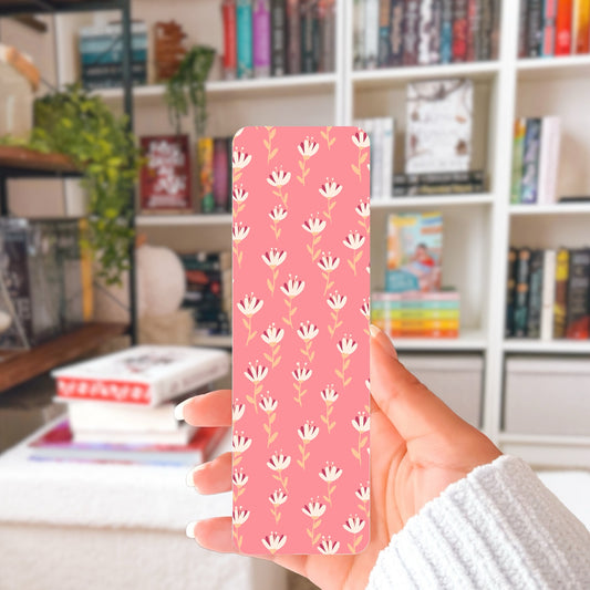 Whimsical Printable Flower Bookmark Pink – Digital Download | 2 PDF Files, 2x7” at 300 DPI | Commercial Use