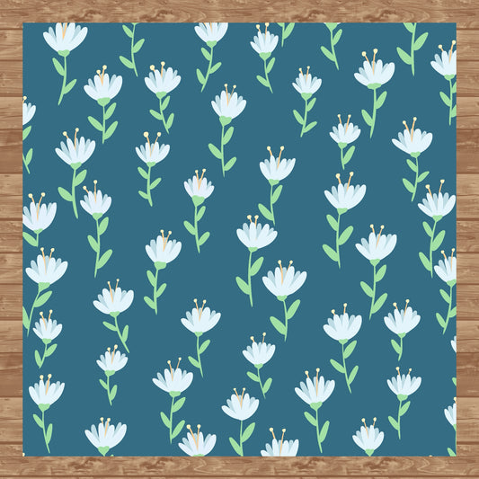 Whimsical Blooms Seamless Pattern - Floral Digital Paper PNG 12” x 12” 300 DPI