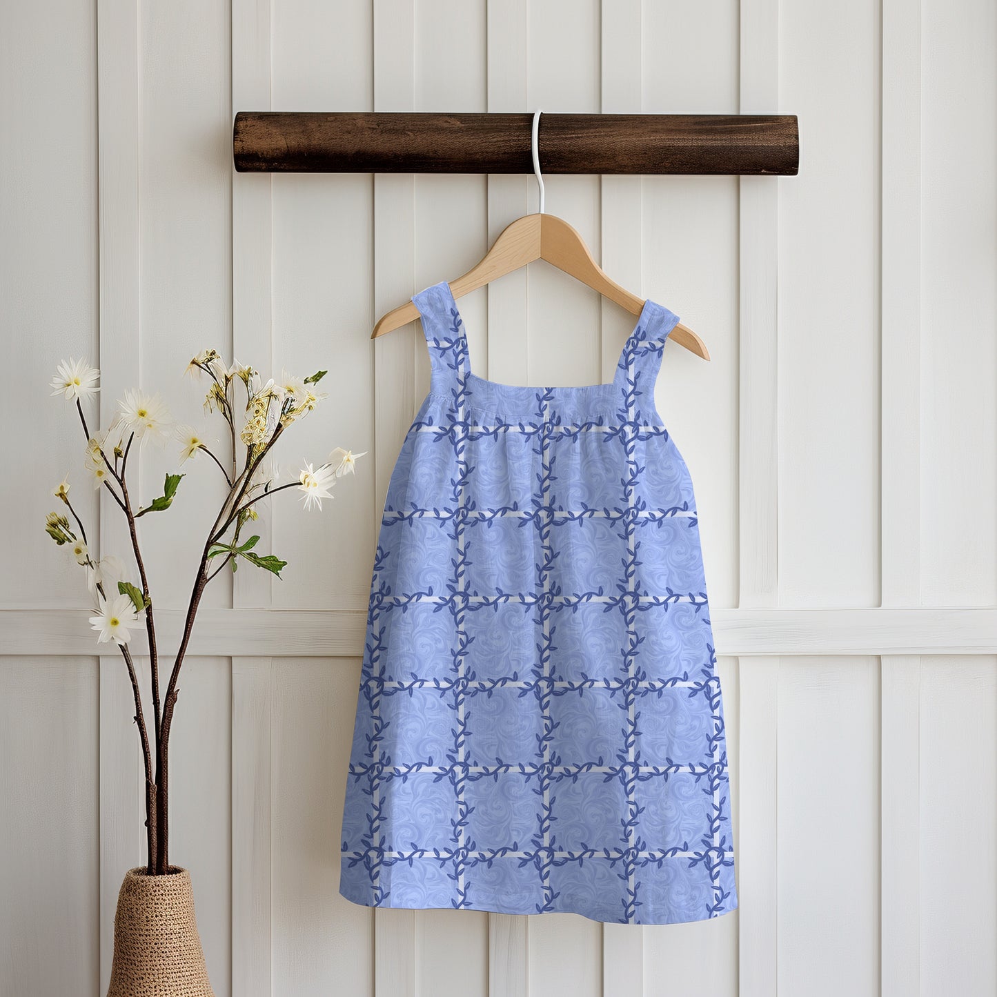 Whimsical Tiles & Botanicals Seamless Pattern Purple | Digital Paper PNG 12” x 12” 300 DPI