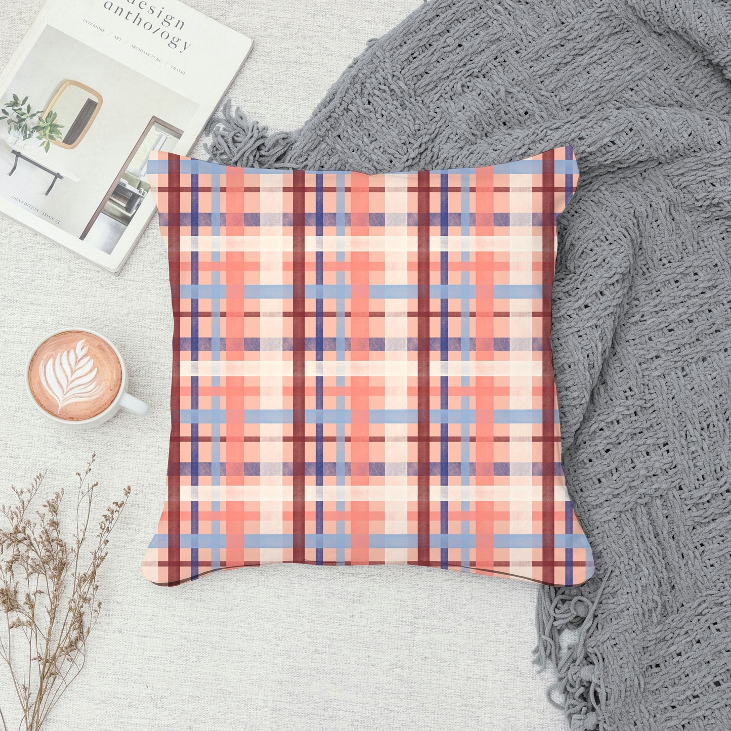 Classic Plaid Seamless Pattern Pink | Digital Paper PNG | Tartan Check Design | 12” x 12” 300 DPI Commercial Use