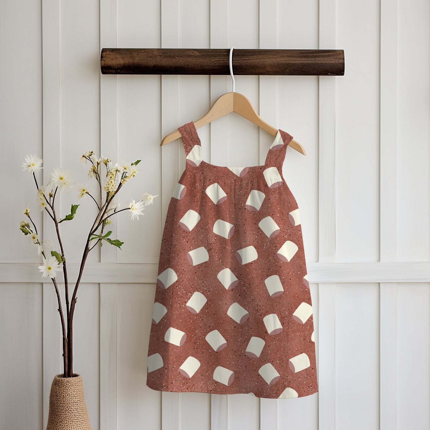 Hot Cocoa & Marshmallows Seamless Pattern – Cozy Winter Digital PNG Background