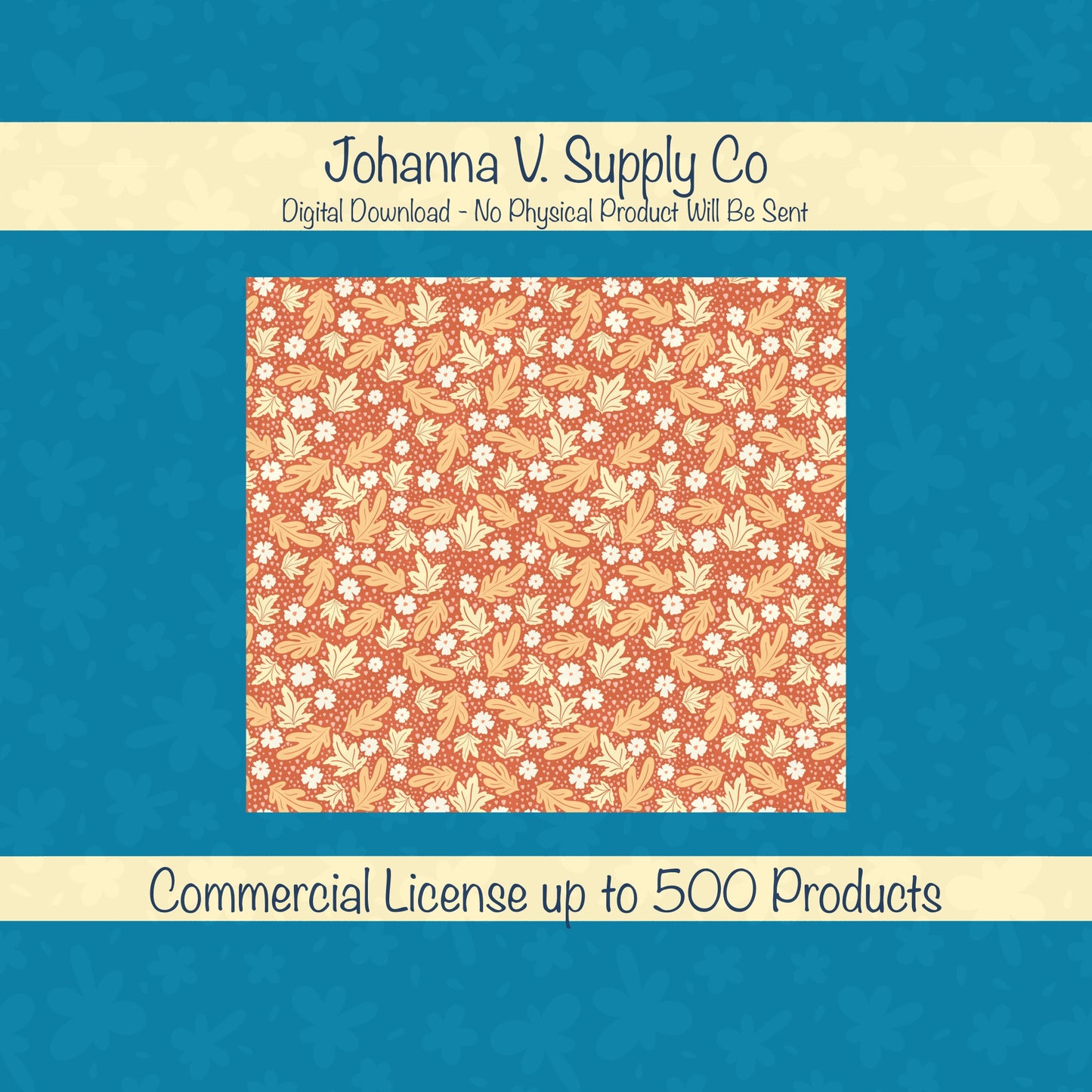 Fall Floral 20 oz Tumbler Wrap Burnt Orange – Cozy Autumn Flowers Digital PNG 9.25” x 8.20”