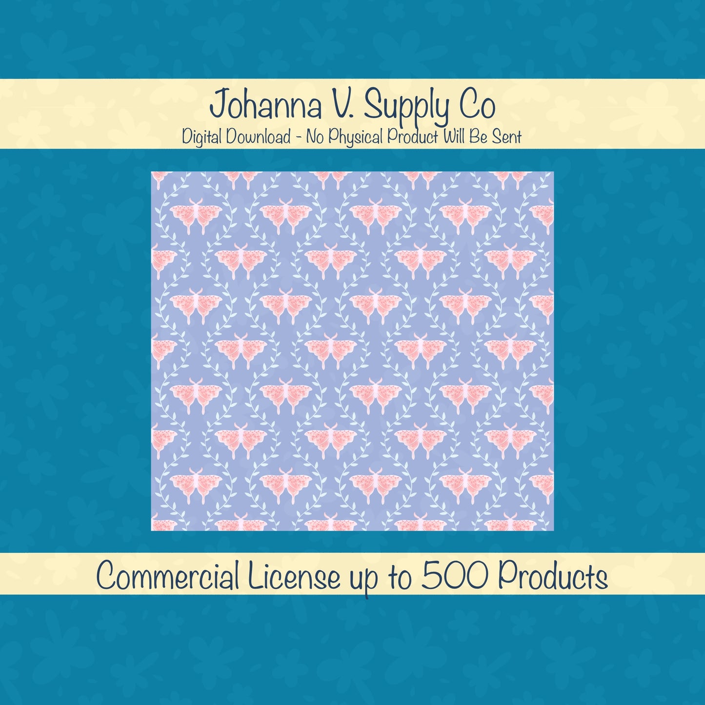 Dreamy Moths Tumbler Wrap Purple – Digital 9.25” x 8.20” PNG File