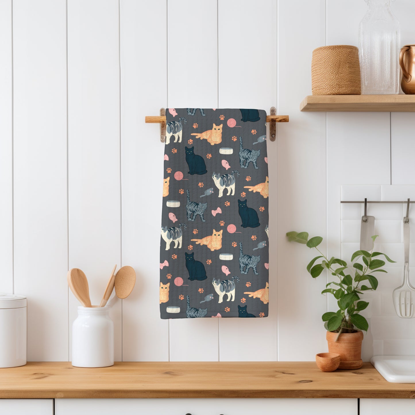 Cat Seamless Pattern Dark Grey – Whimsical Feline Digital Design PNG | 12” x 12” 300 DPI